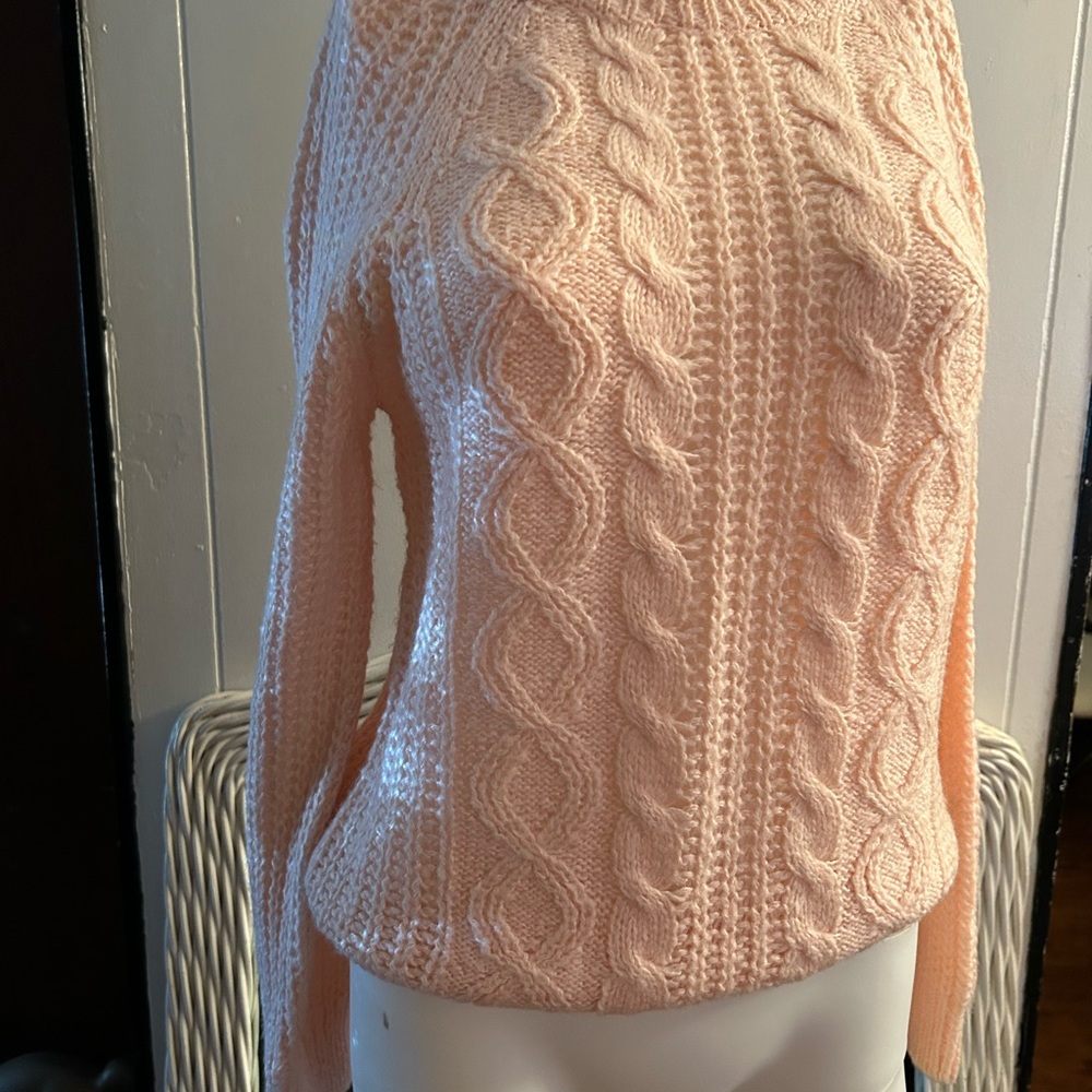 Cable Knit Pink Sweater